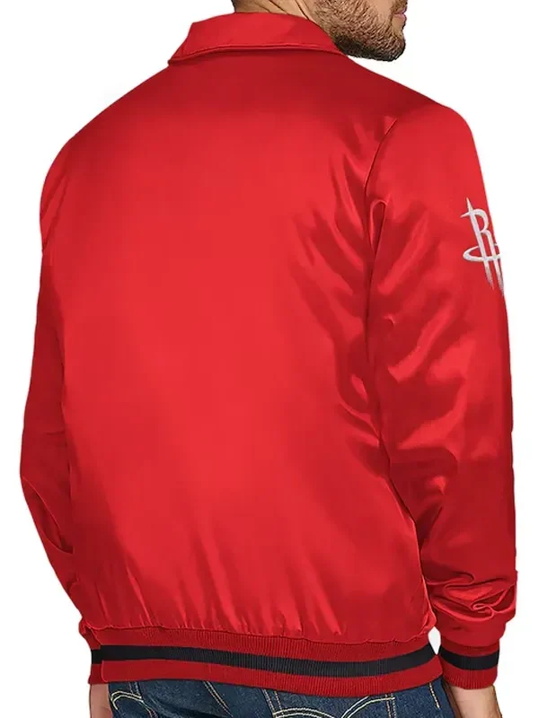 Rockets Stitch Applique Red Satin Jacket