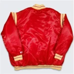 Rockets Teddy Red Varsity Satin Jacket