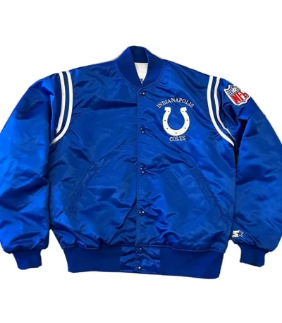 Royal 80s Indianapolis Colts Satin Jacket