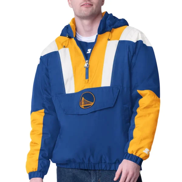 Royal-Gold Golden State Warriors Charger Half-Zip Pullover Jacket