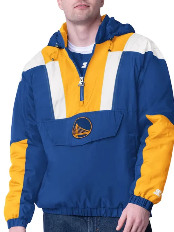 Royal-Gold Golden State Warriors Charger Half-Zip Pullover Jacket