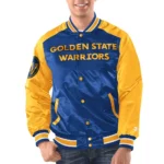 Royal-Gold Golden State Warriors Renegade Varsity Satin Jacket