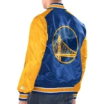 Royal-Gold Golden State Warriors Renegade Varsity Satin Jacket