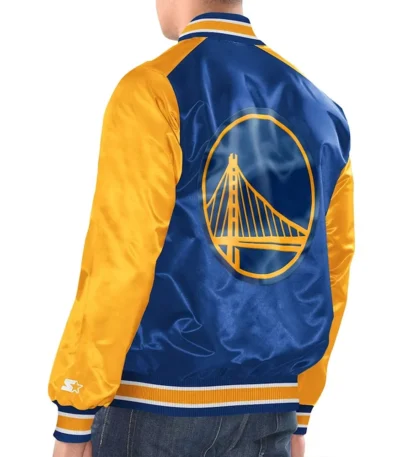 Royal-Gold Golden State Warriors Renegade Varsity Satin Jacket