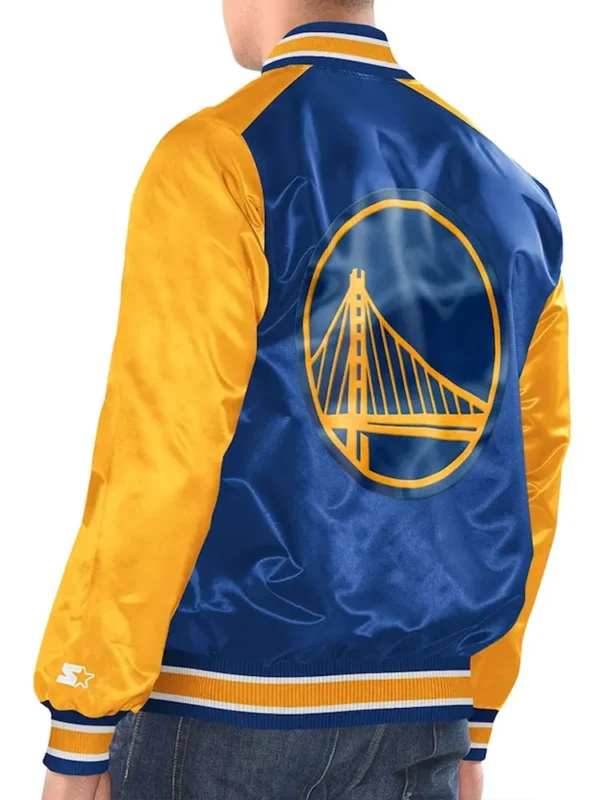 Royal-Gold Golden State Warriors Renegade Varsity Satin Jacket