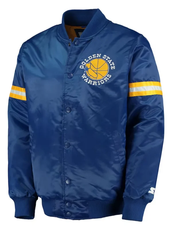 Royal Golden State Warriors Satin Jacket