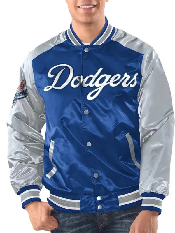 Royal/Gray Los Angeles Dodgers Renegade Varsity Satin Jacket