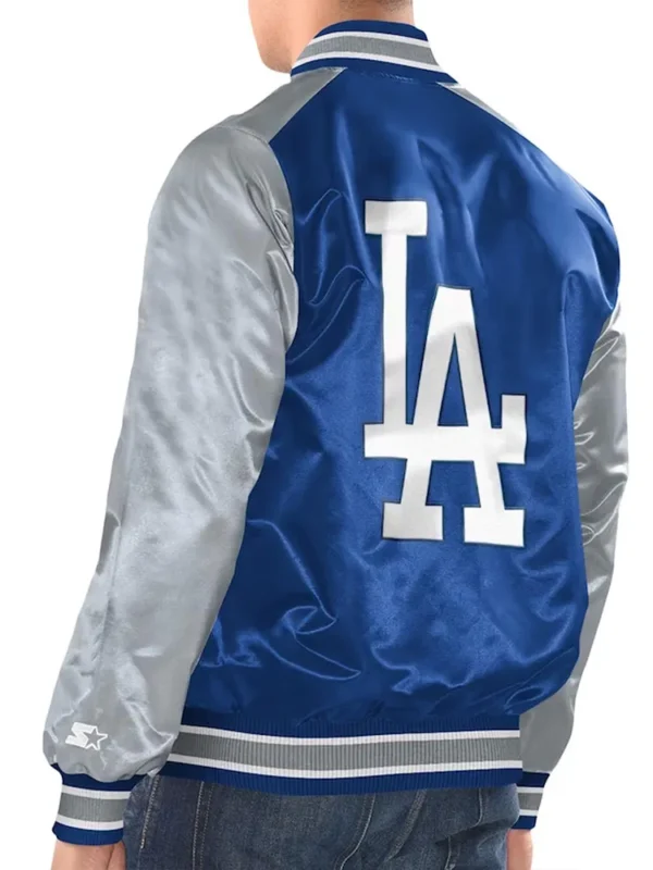 Royal/Gray Los Angeles Dodgers Renegade Varsity Satin Jacket