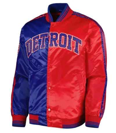 Royal/Red Detroit Pistons Fast Break Satin Jacket