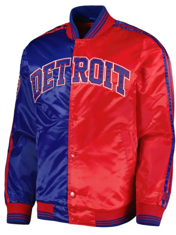 Royal/Red Detroit Pistons Fast Break Satin Jacket