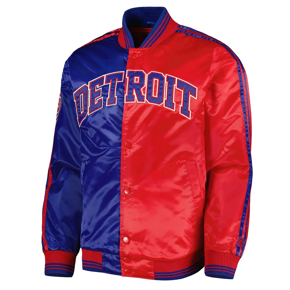 Royal/Red Detroit Pistons Fast Break Satin Jacket Royal/Red Detroit Pistons Fast Break Satin Jacket