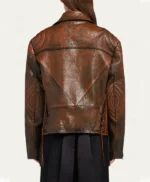 Rusty Style Brown Vintage Leather Biker Jacket