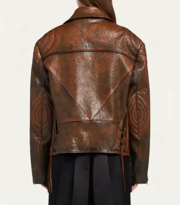 Rusty Style Brown Vintage Leather Biker Jacket