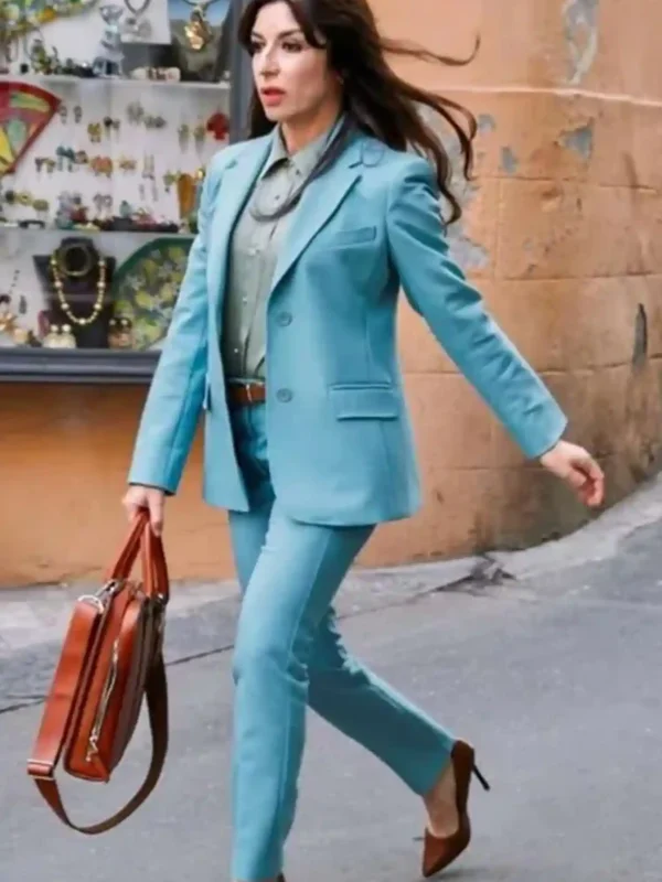 Sabrina Impacciatore The White Lotus Blue Suit
