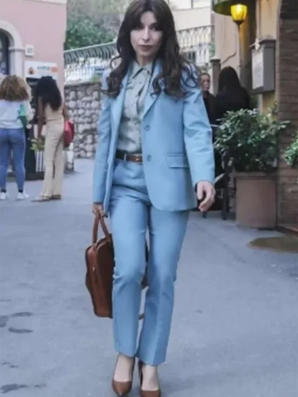 Sabrina Impacciatore The White Lotus Blue Suit