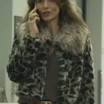 Saffron Burrows You S03 Dottie Quinn Leopard Fur Jacket