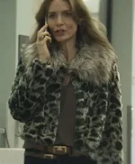 Saffron Burrows You S03 Dottie Quinn Leopard Fur Jacket