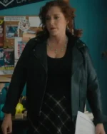 Your Place or Mine 2023 Rachel Bloom Leather Jacket
