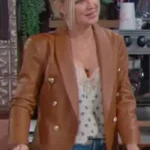 Sharon Case The Young and The Restless Leather Brown Blazer
