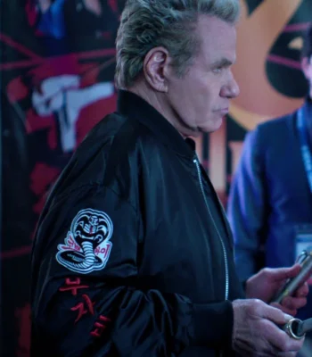 Cobra Kai S06 John Kreese Black Bomber Jacket