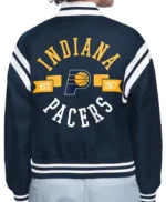 Indiana Pacers Printed Logo Satin Varsity Jacket