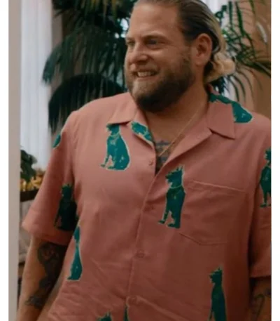 You People 2023 Jonah Hill Pink Printed Shirt