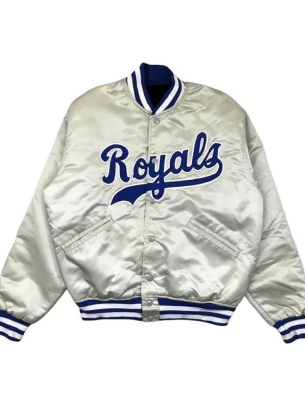 Silver Kansas City Royals Satin Jacket