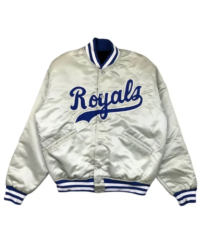 Silver Kansas City Royals Satin Jacket Silver Kansas City Royals Satin Jacket