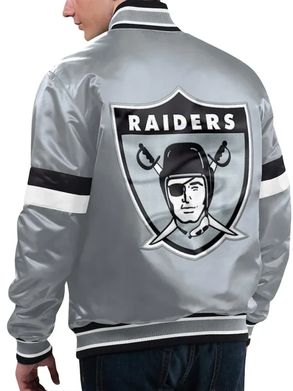 Silver Las Vegas Raiders Gridiron Classics Home Game Satin Jacket