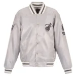 Silver Miami Heat Satin Jacket