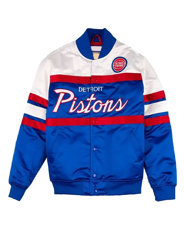 Special Script Detroit Pistons Satin Jacket Special Script Detroit Pistons Satin Jacket