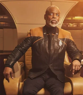Star Trek Picard Geordi La Forge Leather Jacket