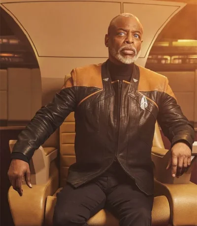 Star Trek Picard Geordi La Forge Leather Jacket