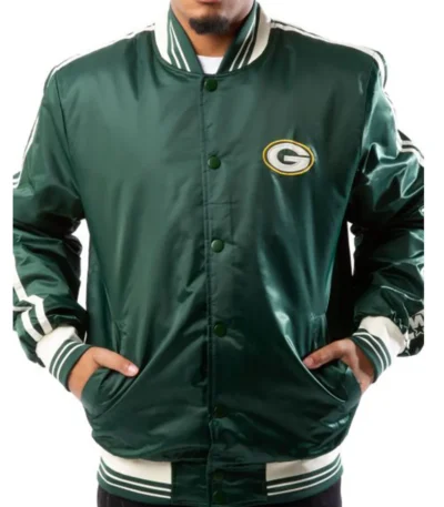 Starter Bay Packers Green Satin Jacket