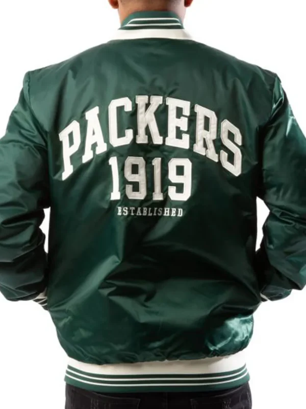 Starter Bay Packers Green Satin Jacket