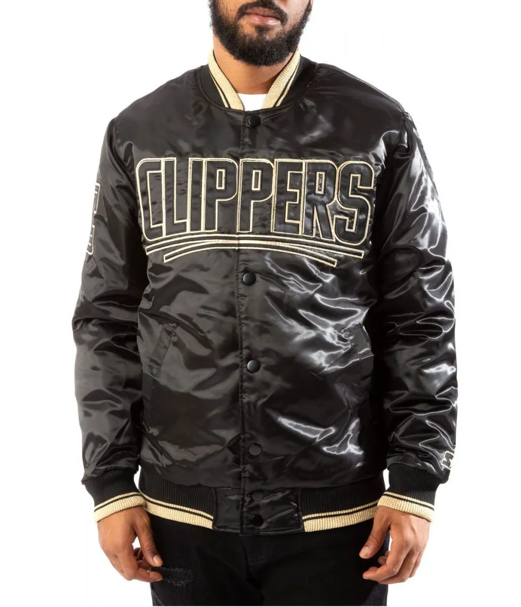 Starter Bomber LA Clippers Black/Gold Jacket Starter Bomber LA Clippers Black/Gold Jacket