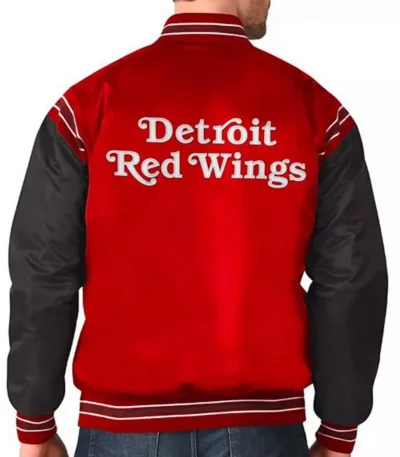Starter Detroit Red Wings Satin Red and Black Varsity Jacket