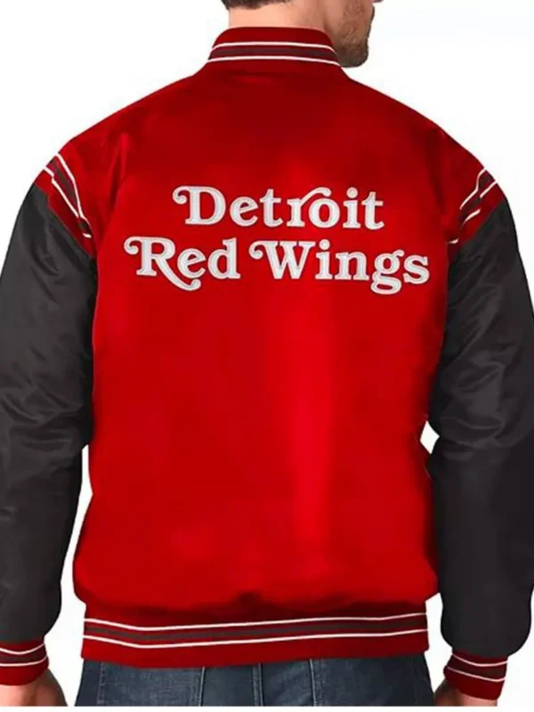 Starter Detroit Red Wings Satin Red and Black Varsity Jacket