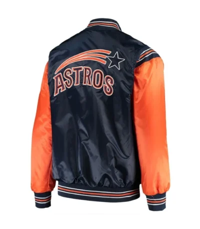 Navy/Orange Enforce Houston Astros Varsity Satin Jacket