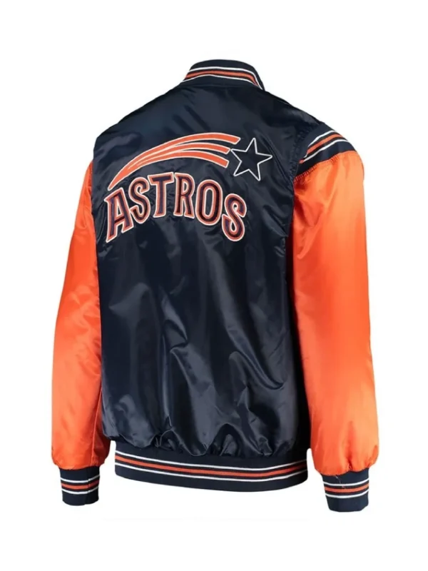 Navy/Orange Enforce Houston Astros Varsity Satin Jacket