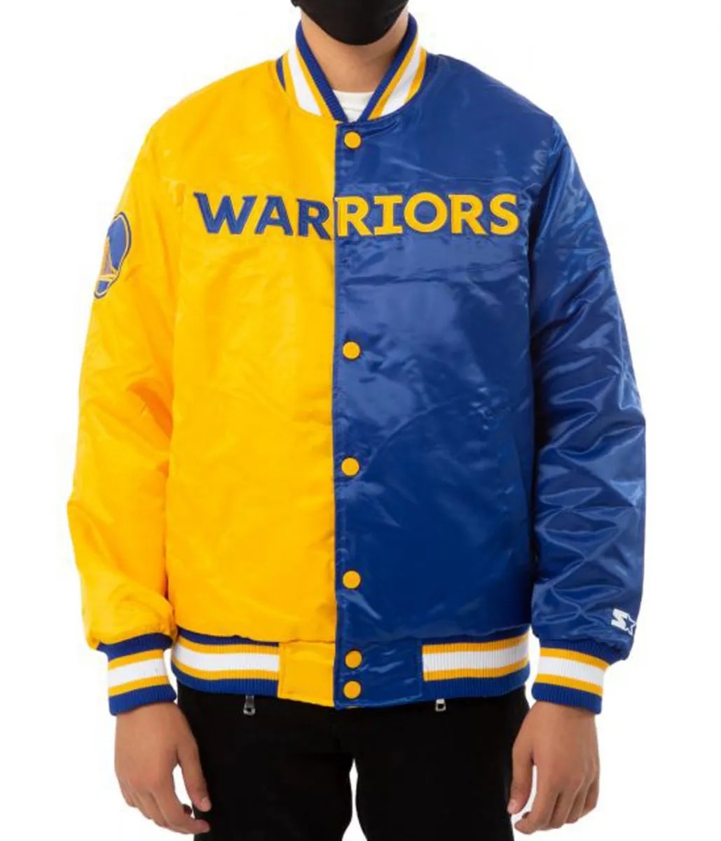 Starter Golden State Warriors Bomber Satin Jacket Starter Golden State Warriors Bomber Satin Jacket