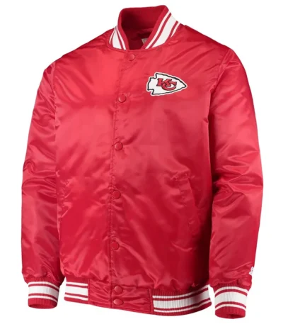 Starter Kansas City Chiefs Locker Room Red-Black Full-Snap Satin Jacket