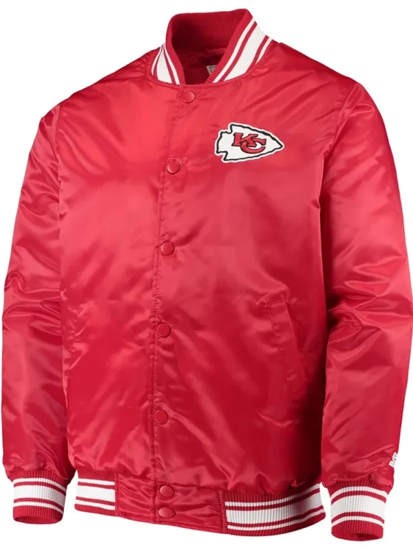 Starter Kansas City Chiefs Locker Room Red-Black Full-Snap Satin Jacket