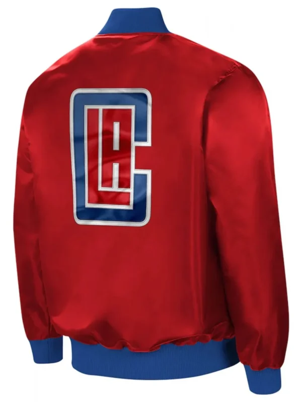 Starter LA Clippers Bomber Red Satin Jacket