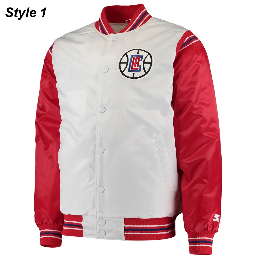 Starter LA Clippers Renegade Varsity Satin Jacket Starter LA Clippers Renegade Varsity Satin Jacket