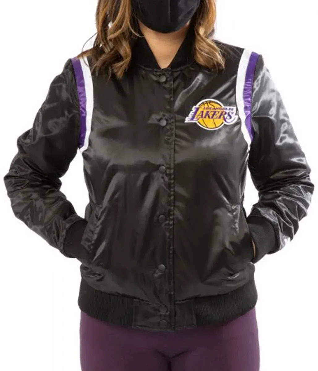 Starter Lakers Los Angeles Bomber Satin Jacket Starter Lakers Los Angeles Bomber Satin Jacket