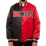 Starter Rockets Satin Bomber Red and Black Jacket