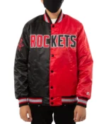 Starter Rockets Satin Bomber Red and Black Jacket