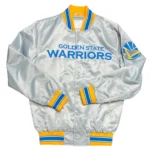 Starter Silver Golden State Warriors Satin Full-Snap Jacket