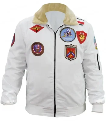 Stewart Top Gun Flight B-15 White Bomber Sherpa Jacket